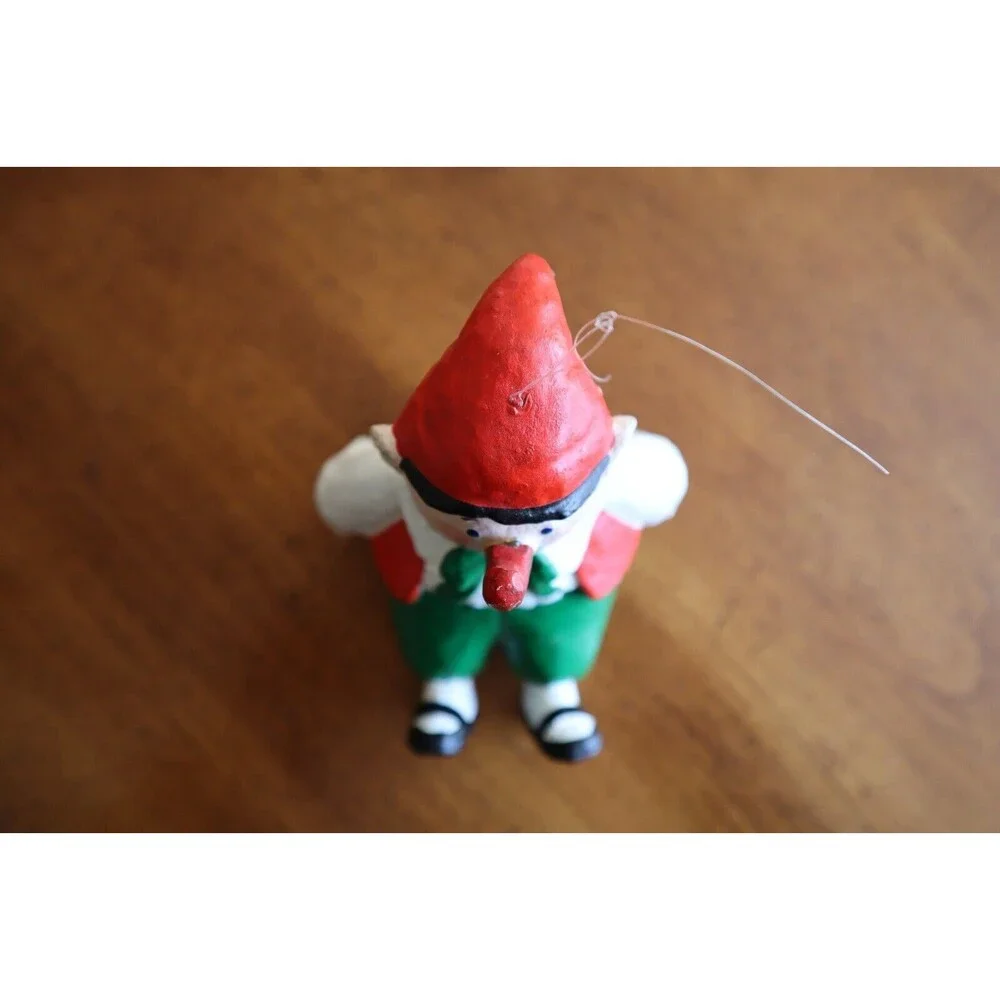 Vintage PINOCCHIO Elf Ornament Dept 56 Paper-mâché Long Nose Christmas ~4.5